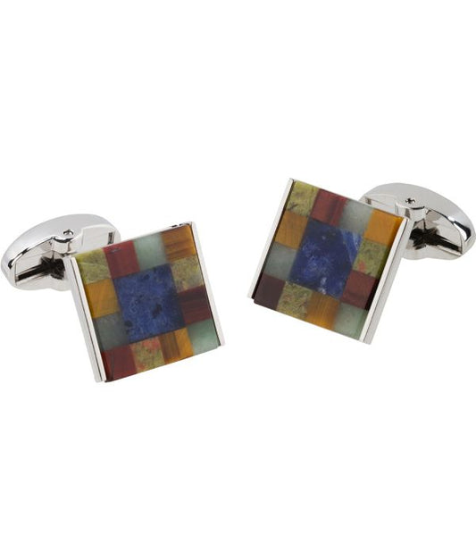 Pacific Silk Cufflinks in Multi Stone
