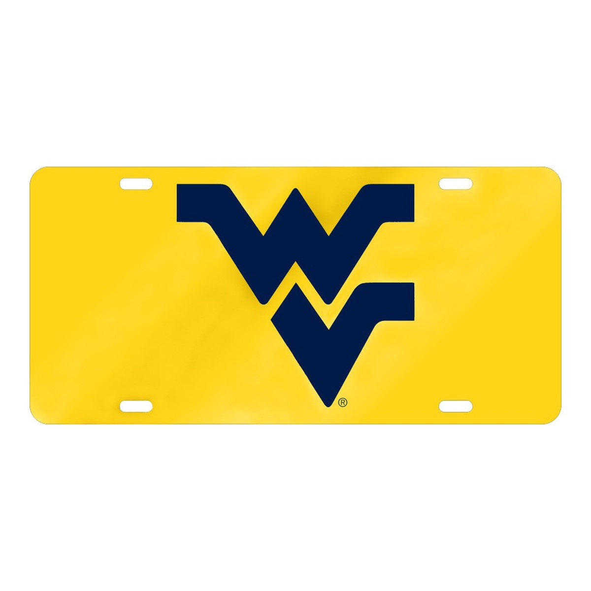 WVU Mirror License Plate in Gold-Blue