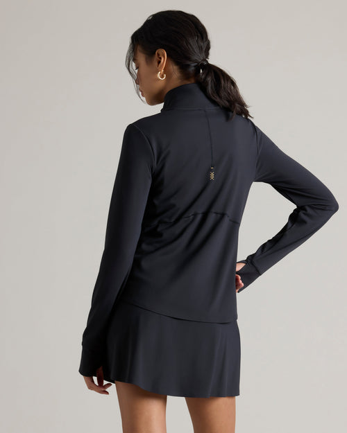 Womens Rhone Course to Court Quarter Zip in Black