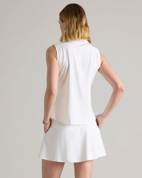 Womens Rhone Course to Court Sleeveless Polo in Snow White