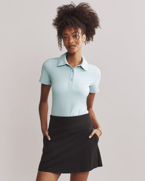 Womens Rhone Course to Court Polo in Blue Cloud
