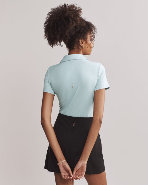 Womens Rhone Course to Court Polo in Blue Cloud