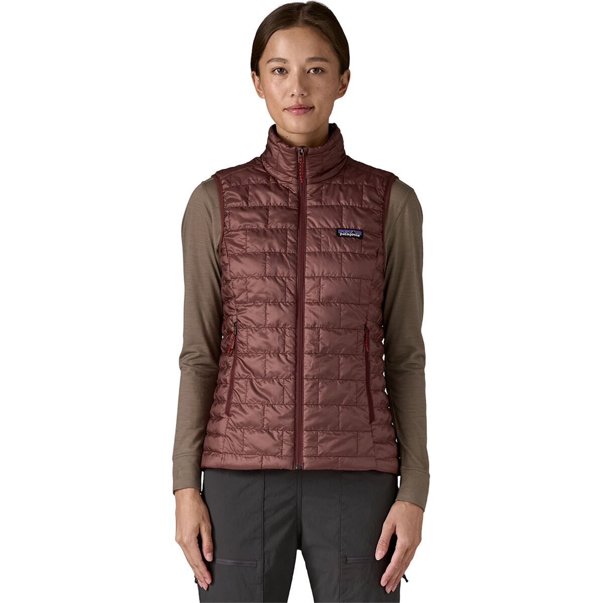 Womens Patagonia Nano Puff Vest in Dark Ruby