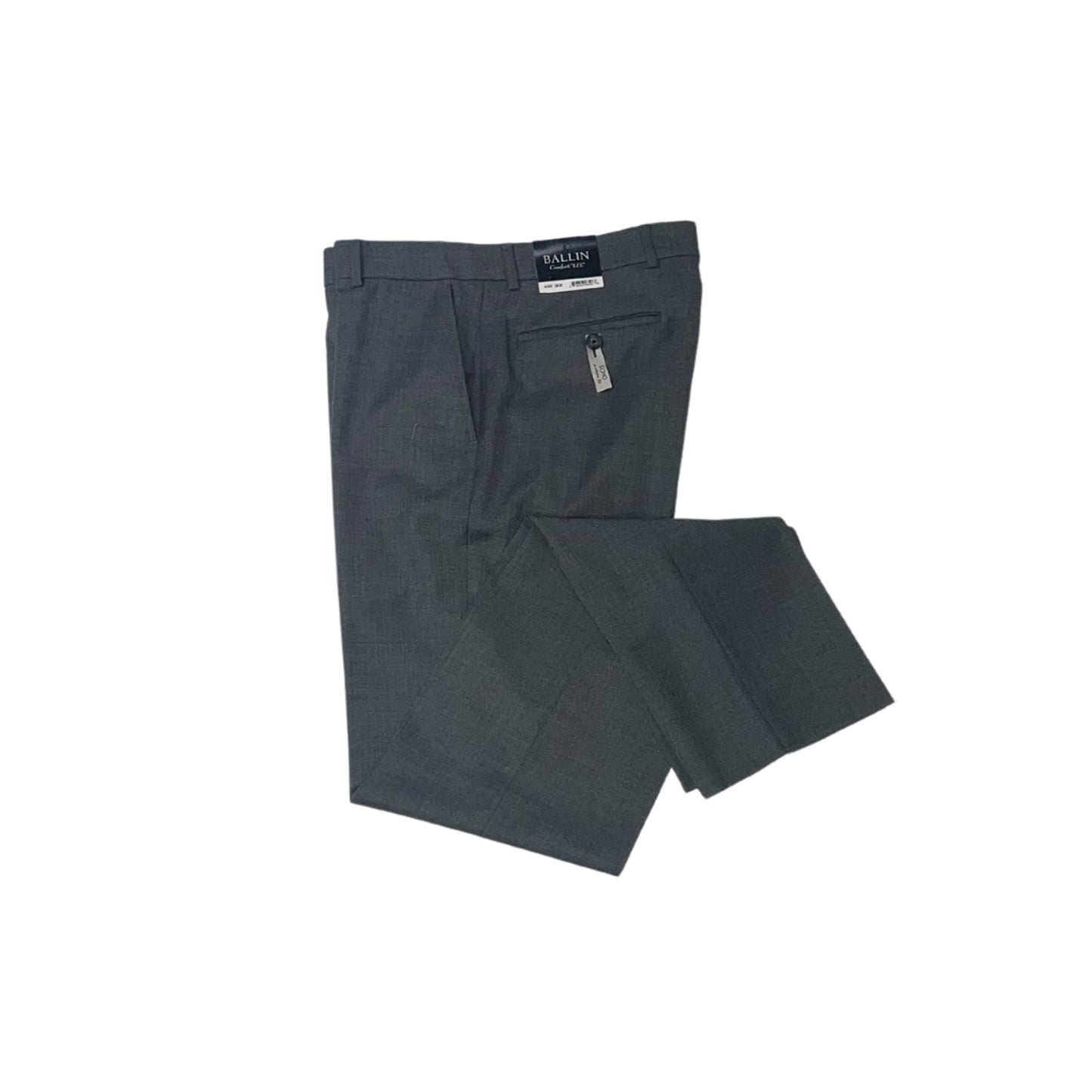 Ballin Modern Fit Super 120's Wool 4 Harness Serge Flat Front Pant in Mid Grey