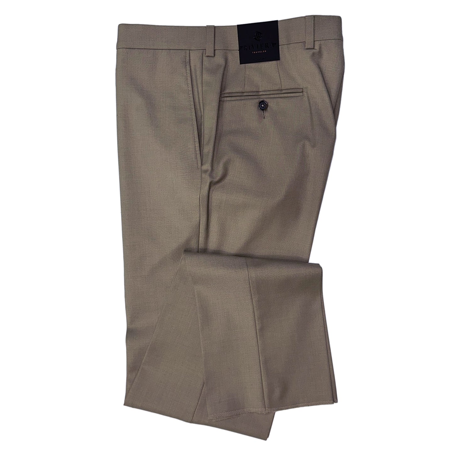 Riviera by Jack Victor- Traveler Dress Pant in Dark Beige