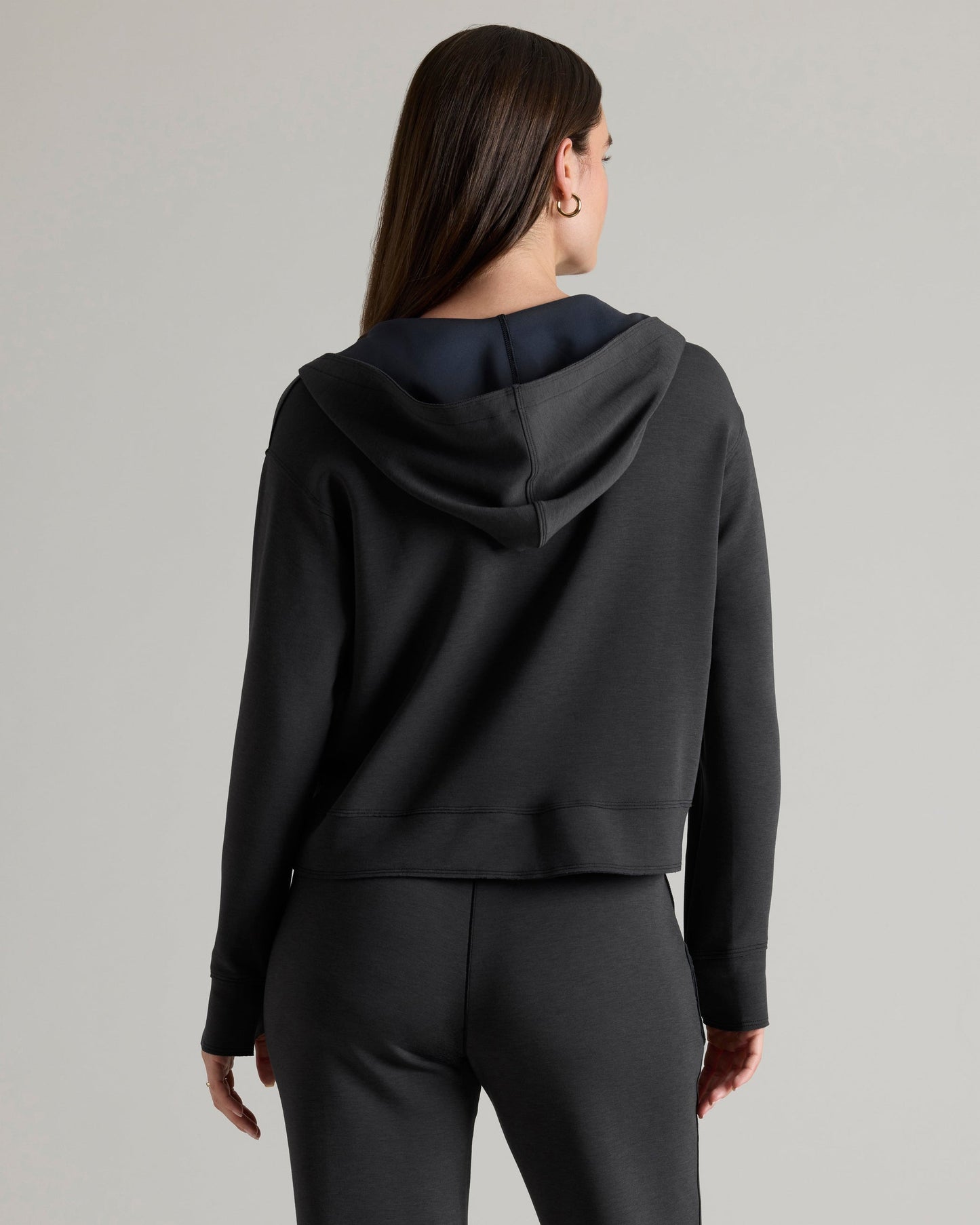 Womens Rhone Dreamglow Full Zip Hoodie in Black Heather