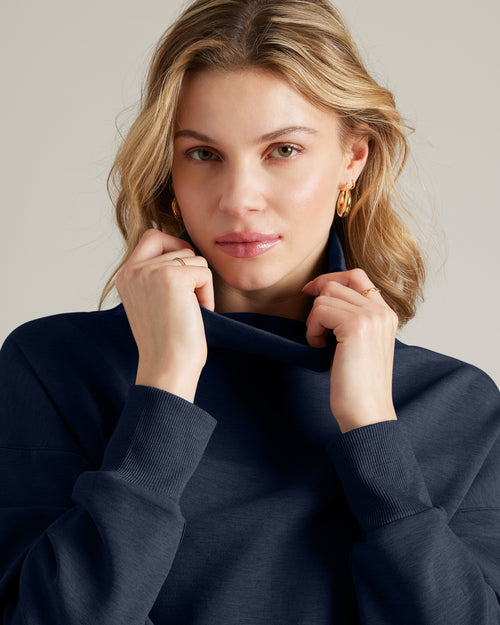 Womens Rhone Dreamglow Mock Neck in Navy