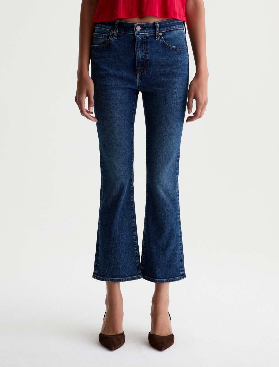 Womens Adriano Goldschmeid Farrah Boot Crop Jean in Harmonica