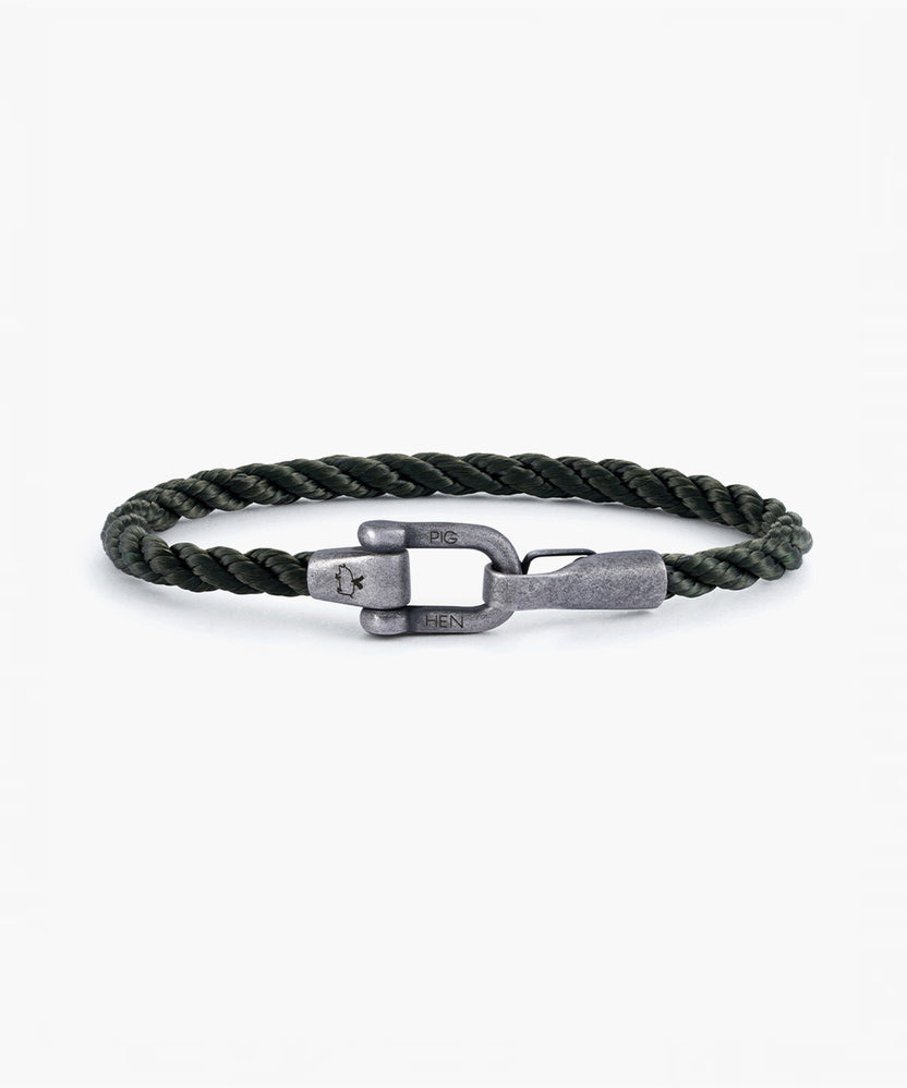 Pig & Hen Lobster Larry Rope Bracelet in Army/Vintage