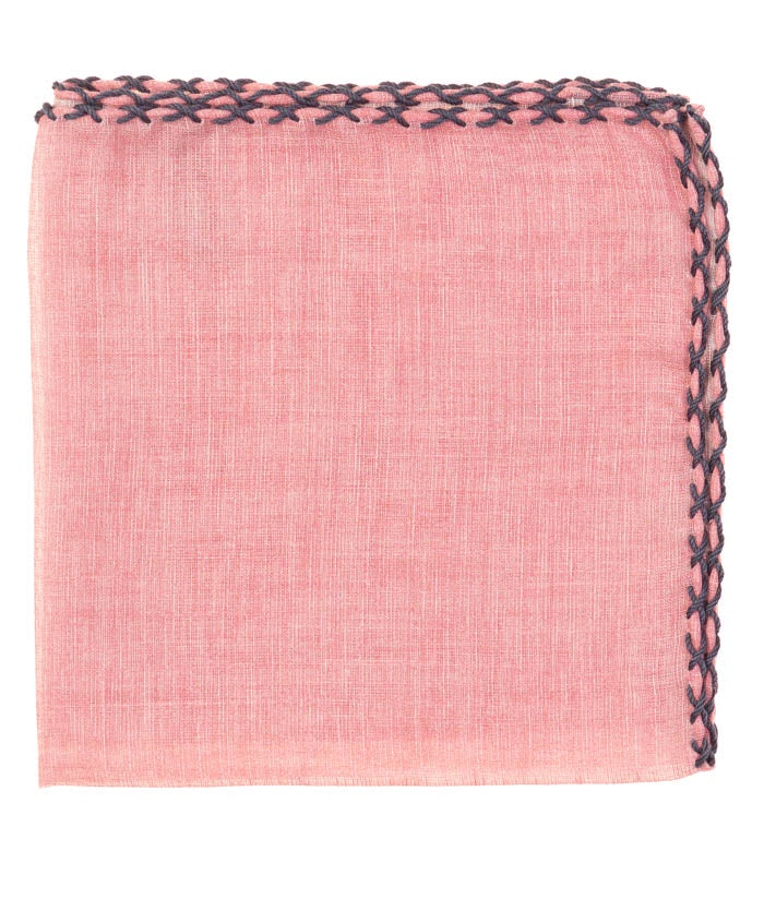 Geoff Nicholson Cotton/Linen Pocket Square in Pink