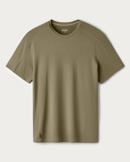 Rhone Mens Invictus Short Sleeve Training Tee in Fatigue Green