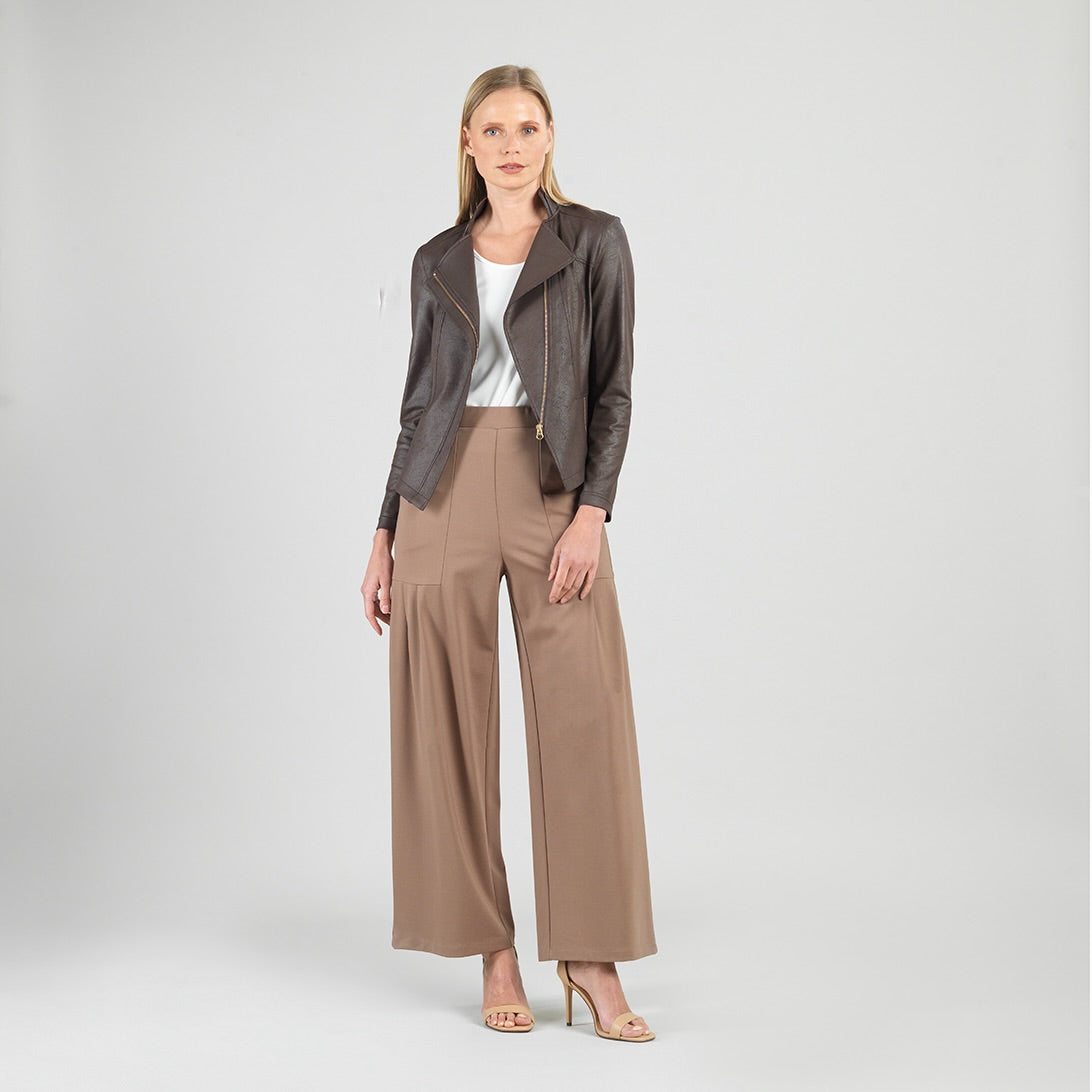 Womens Clara Sun Woo Liquid Leather Signature Jacket in Brown