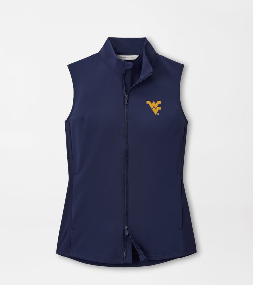 Womens WVU Peter Millar Dunes Vest in Navy