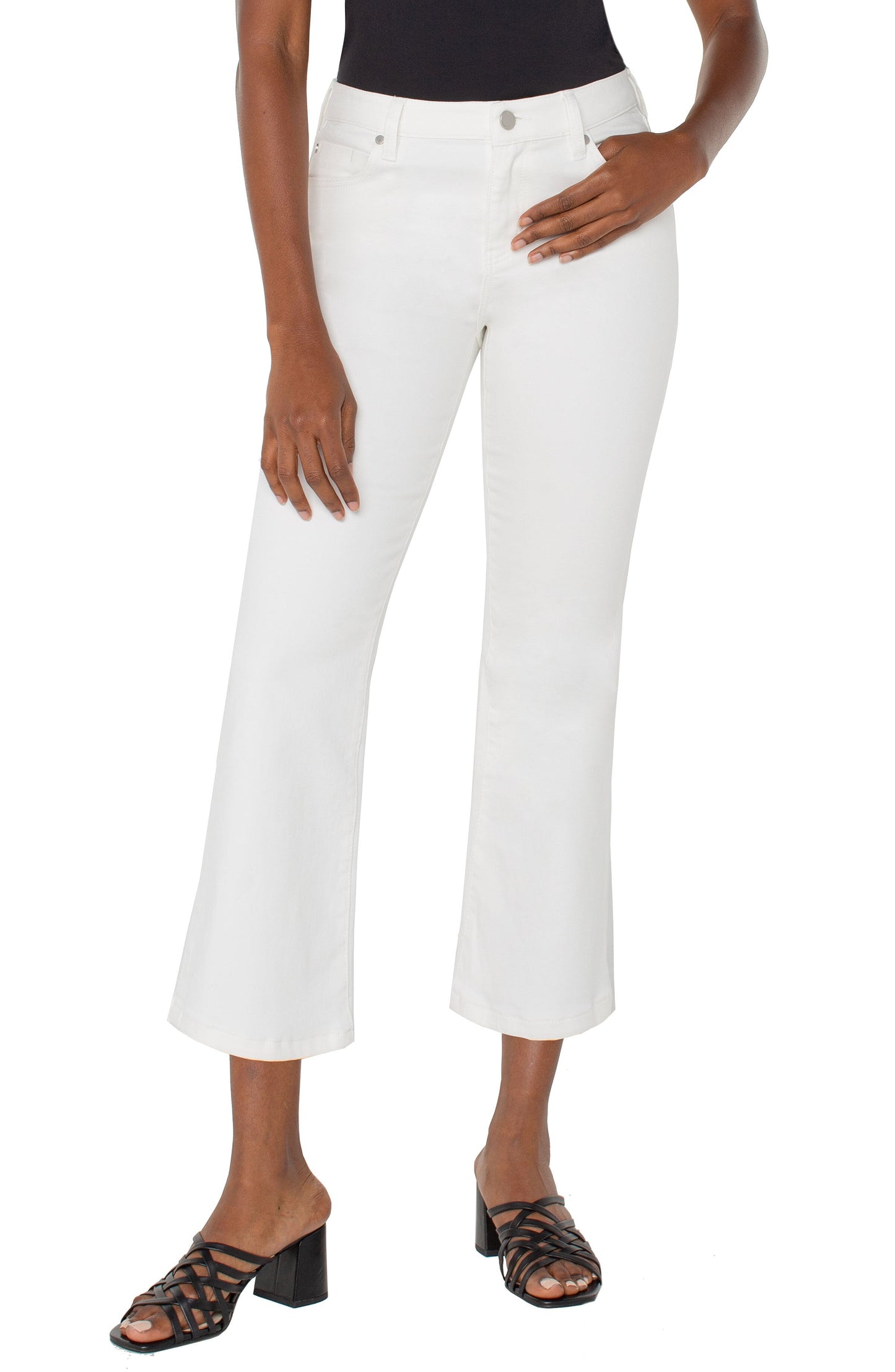 Womens Liverpool Hannah Crop Flare Jean in White