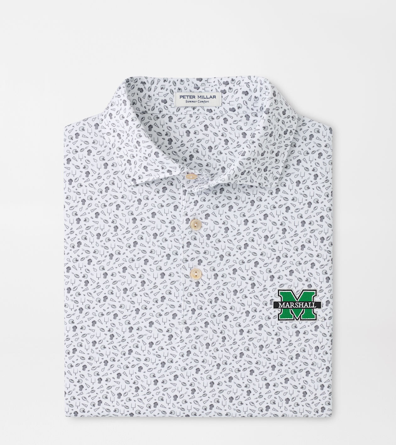 Marshall Peter Millar Kickoff Performance Polo in Gale Grey