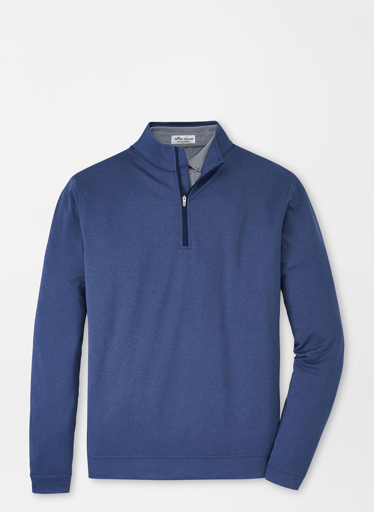 Peter Millar Melange Perth Performance Quarter Zip in Navy