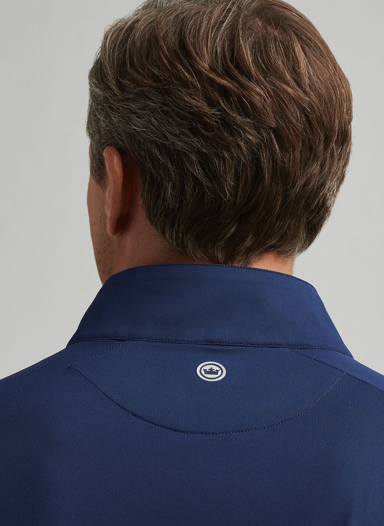 WVU Throwback Peter Millar Perth Performance Pullover in Navy
