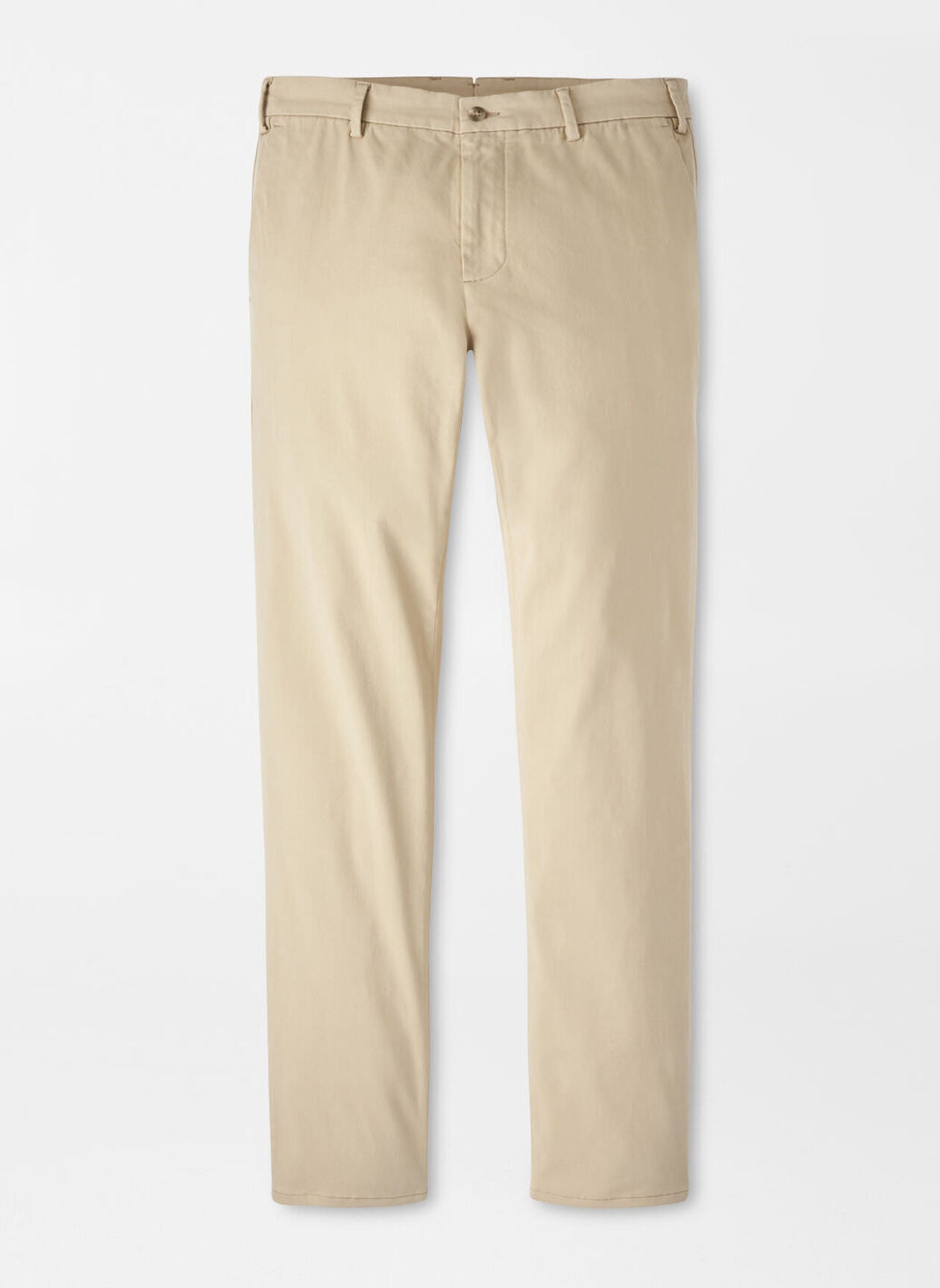 Peter Millar Signature Sateen Flat Front Trouser in Khaki