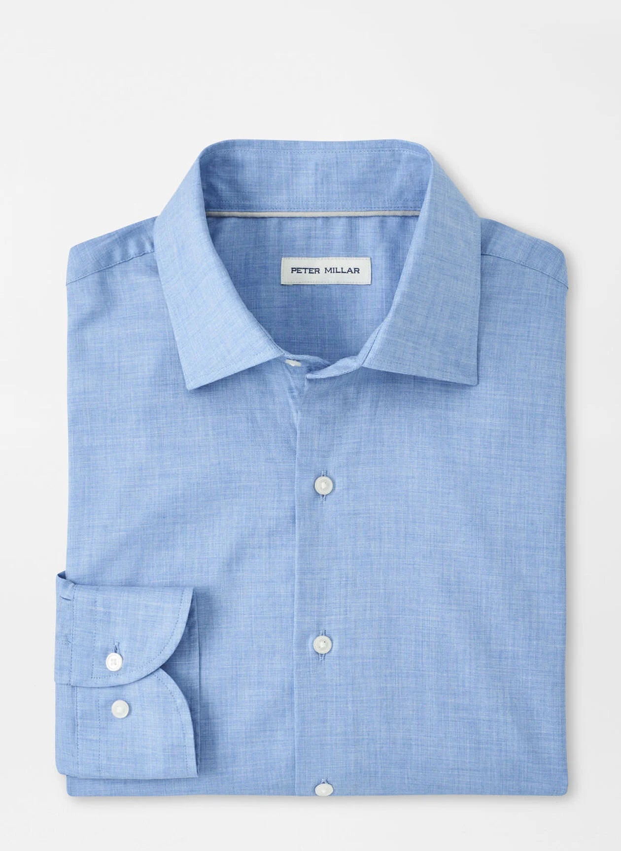 Peter Millar Highlands Soft Twill Cotton Sport Shirt in Ruddy Blue