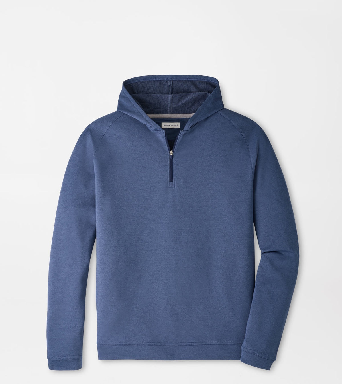 Peter Millar Pine Quarter Zip Performance Hoodie in Navy