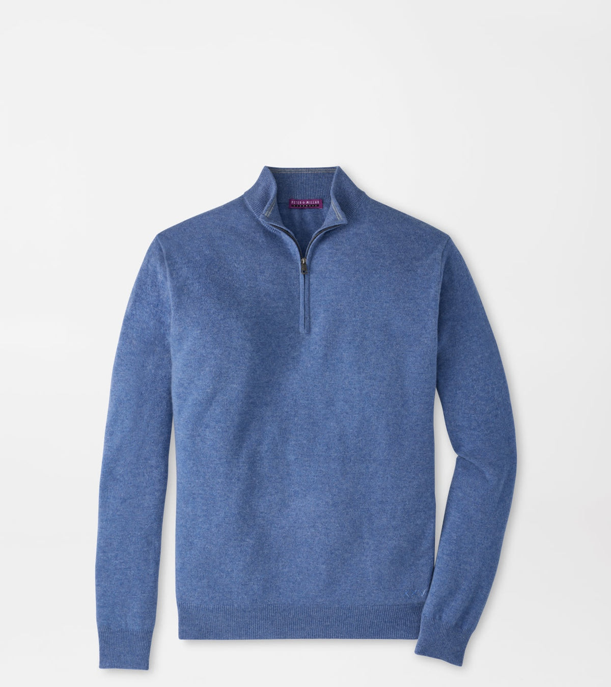 Peter Millar Crown Anniversary Cashmere Quarter Zip Sweater in Astral Blue