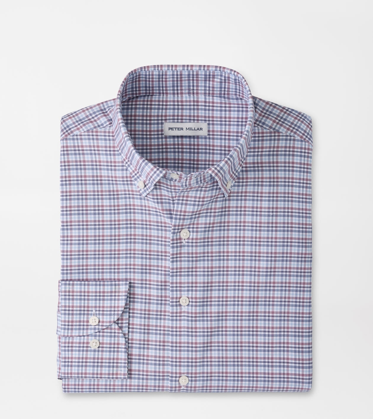 Peter Millar Wayne Performance Twill Sport Shirt in Blue Freesia