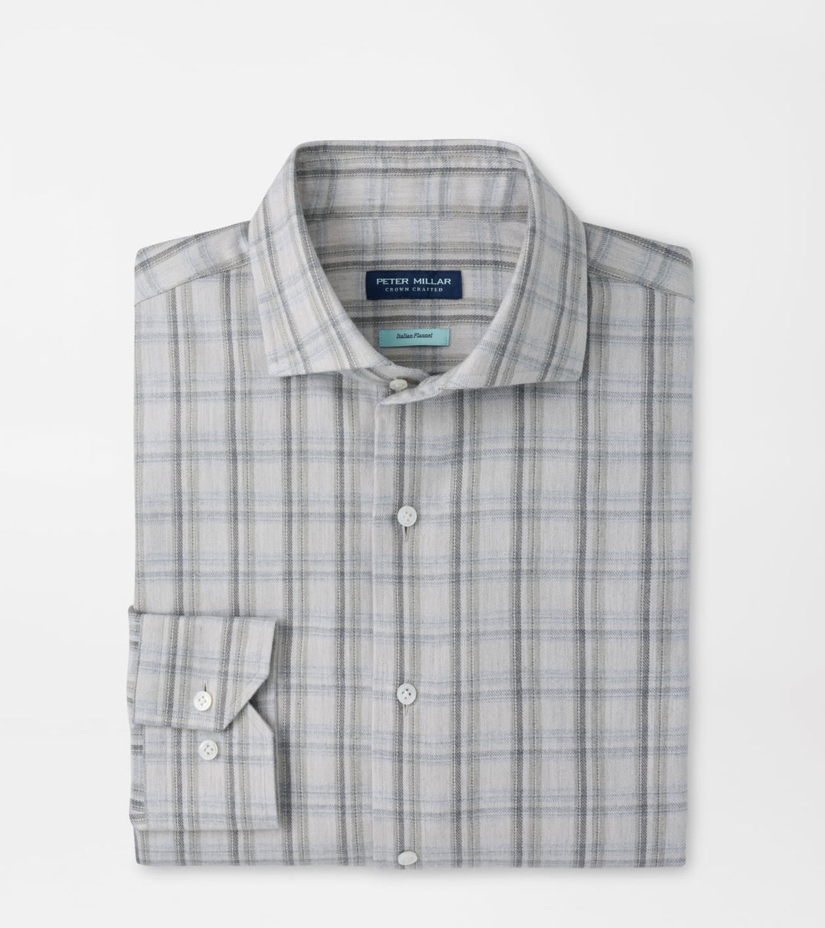 Peter Millar Calitri Italian Flannel Sport Shirt in British Grey