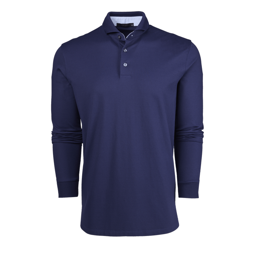 Greyson Cherokee Long Sleeve Polo in Maltese Blue