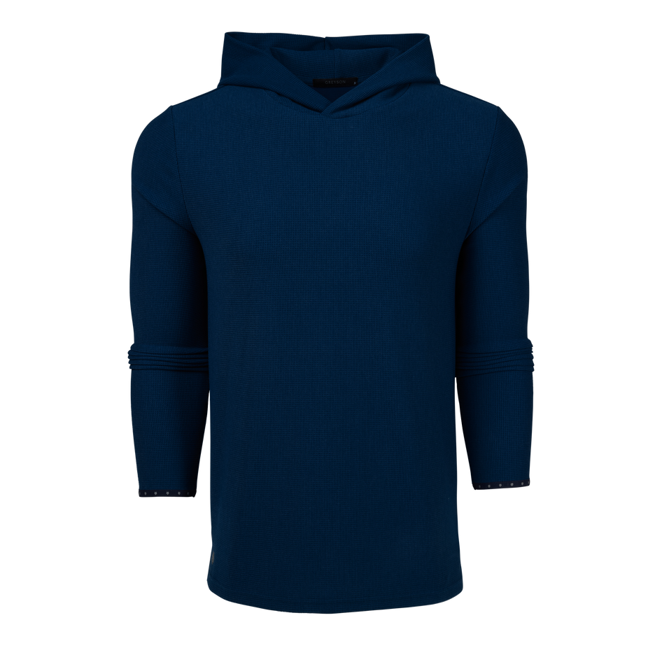 Greyson Traverse Waffle Hoodie in Maltese Blue