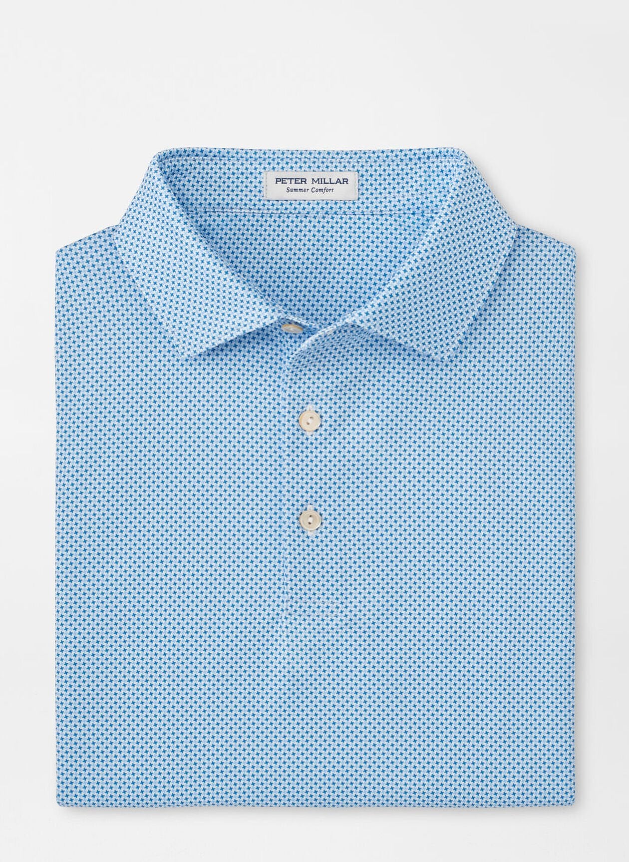 Peter Millar Phoenix Performance Jersey Polo in White/Sailor Blue