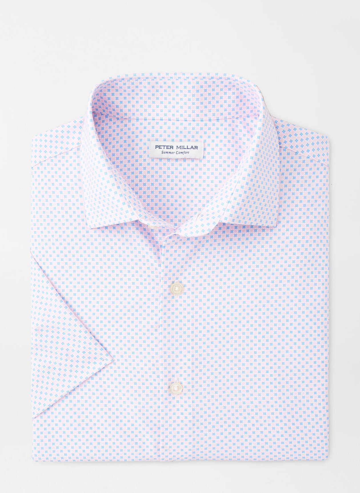 Peter Millar Hudson Performance Poplin Sport Shirt in Palmer Pink