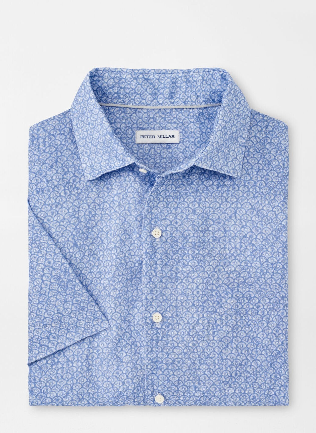 Peter Millar Champlain Linen Sport Shirt in Blue Freesia