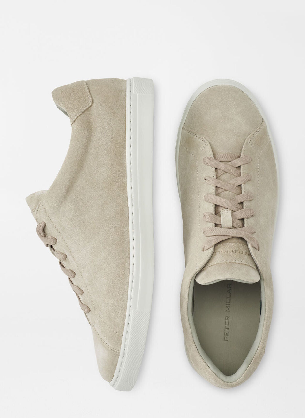 Peter Millar Vantage Lite Suede Sneaker in Beige
