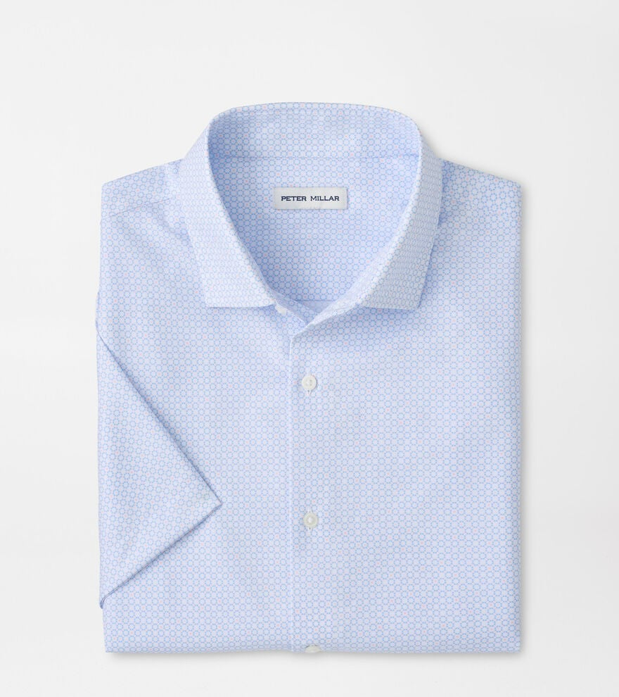 Peter Milar Baldwin Performance Poplin Sport Shirt in Cottage Blue