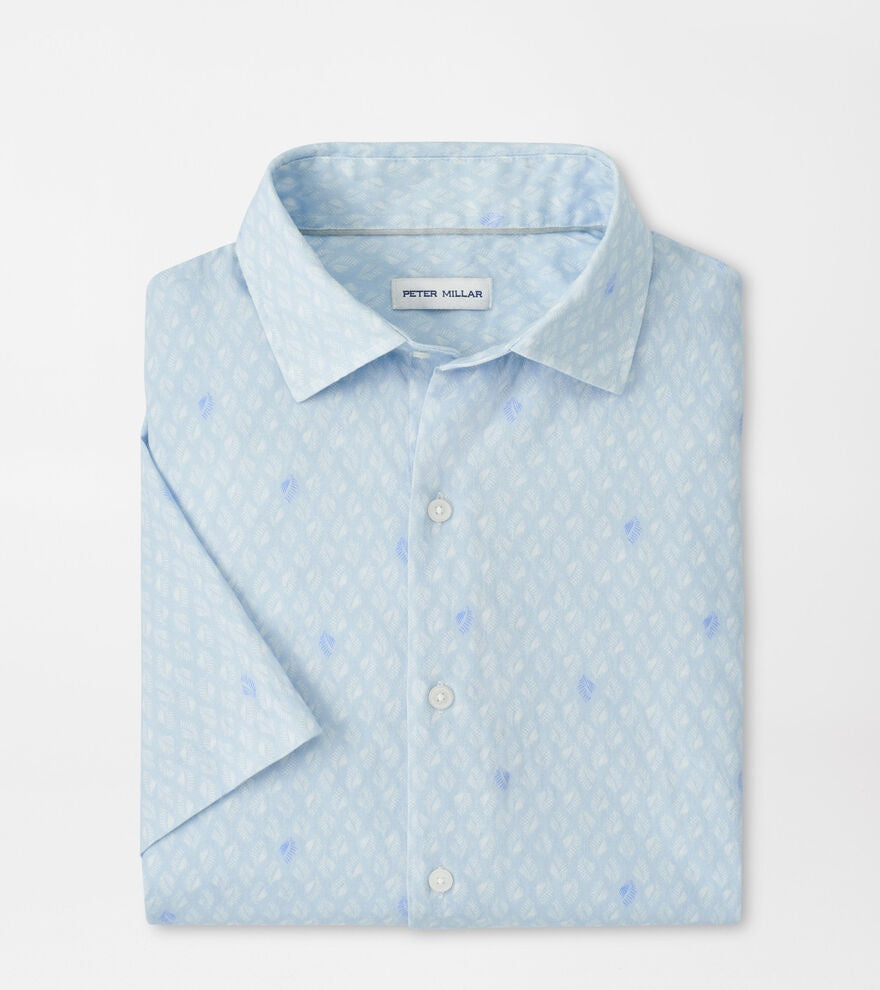 Peter Millar Whitehaven Cotton Lyocell Sport Shirt in Stream Blue
