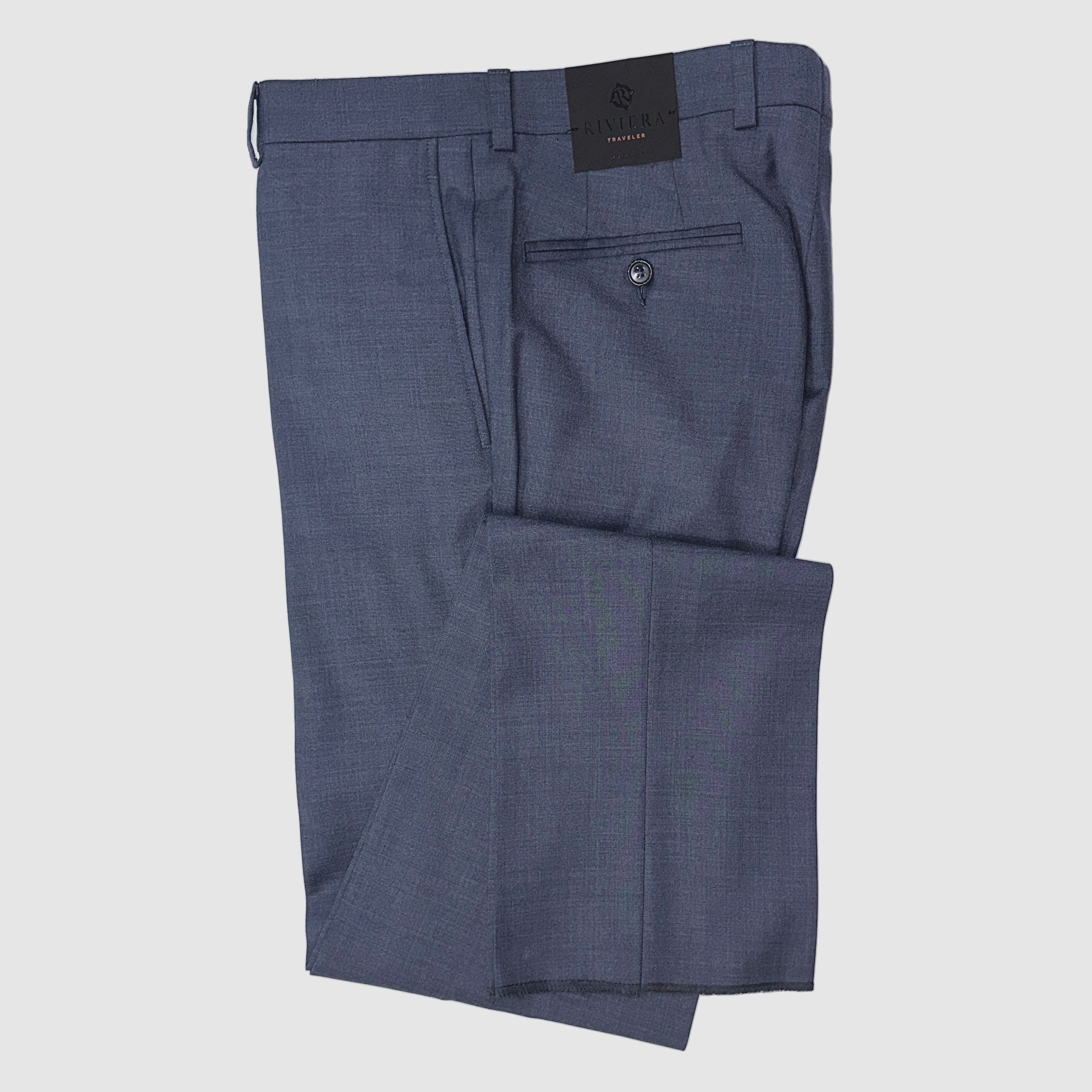 Riviera by Jack Victor- Traveler Dress Pant in Mid Blue 44 Riviera by Jack Victor- Traveler Dress Pant in Mid Blue 44