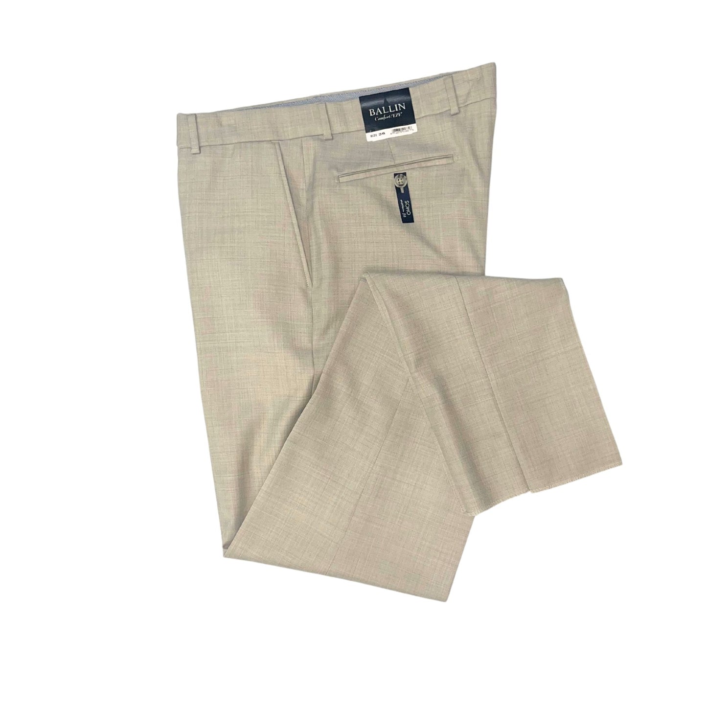 Ballin Modern Fit Super 120's Wool 4 Harness Serge Flat Front Pant in Oatmeal