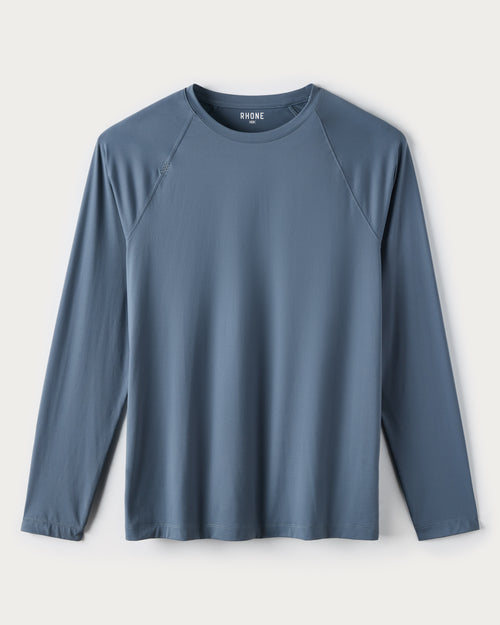 Rhone Mens Reign Long Sleeve Shirt in Shadow Blue
