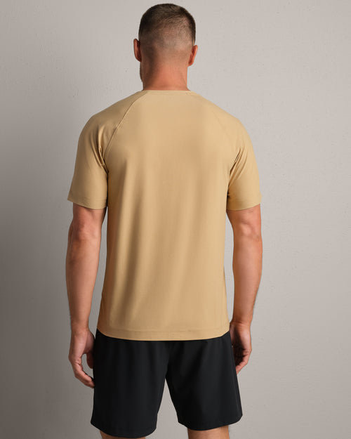 Rhone Mens Reign Short Sleeve Shirt in Cafe