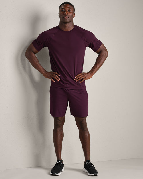 Rhone Mens Reign Short Sleeve Shirt in Mulberry