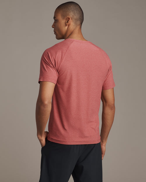 Rhone Mens Reign Short Sleeve Shirt in Red Brick