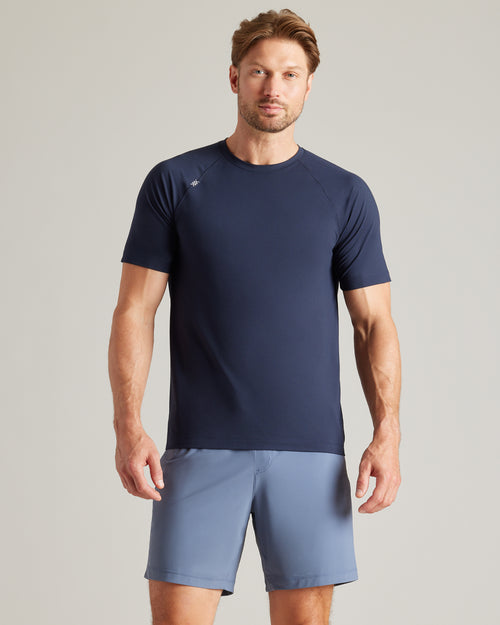 Rhone Mens Reign Short Sleeve Shirt in True Navy
