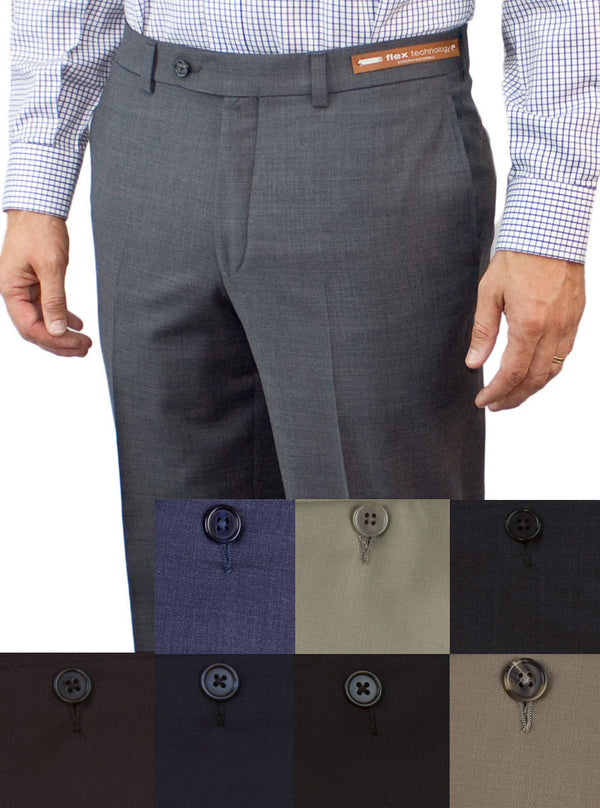 Riviera by Jack Victor- Traveler Dress Pant in Charcoal Blue