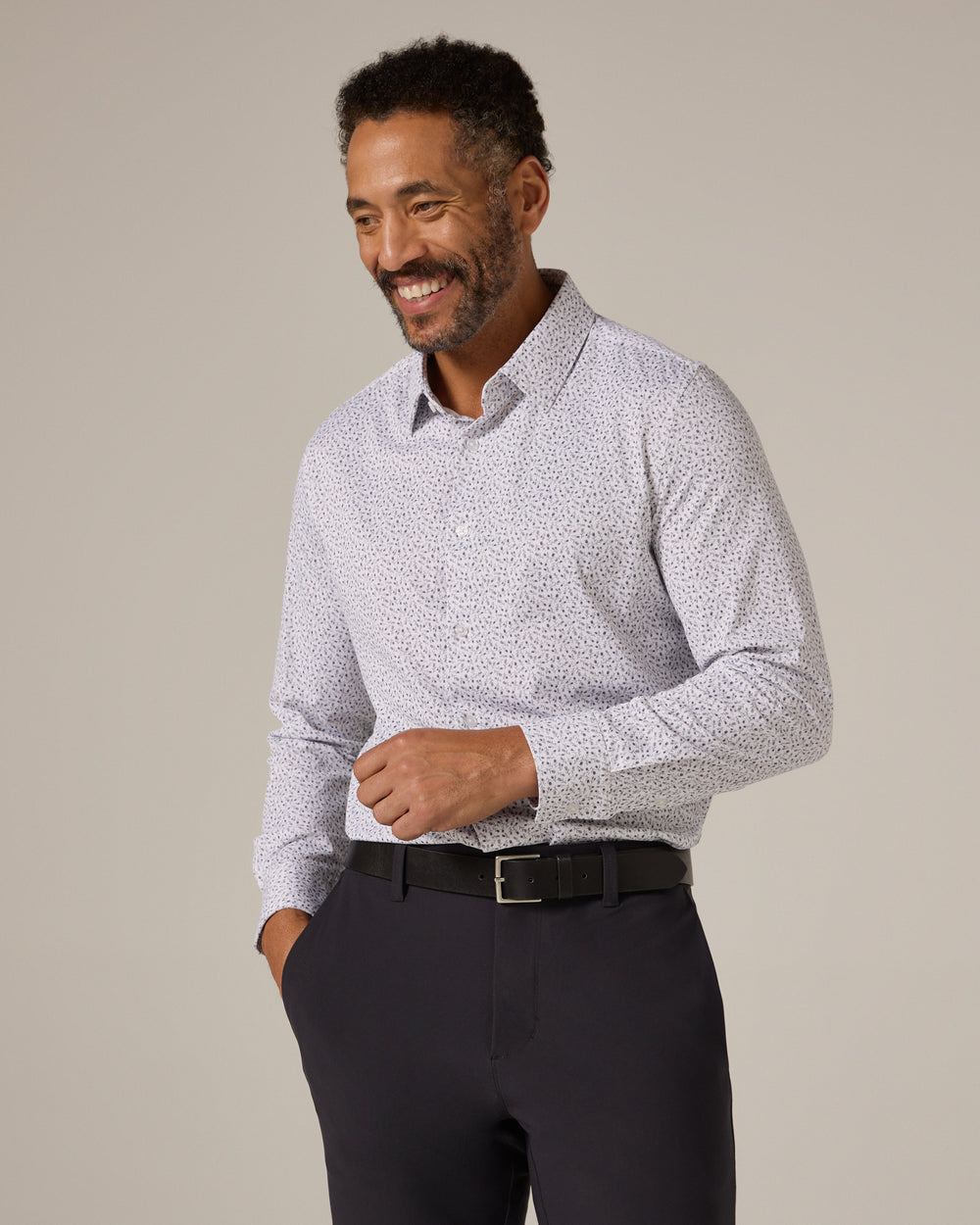 7 Diamonds Mens Wade Long Sleeve Shirt in Grey