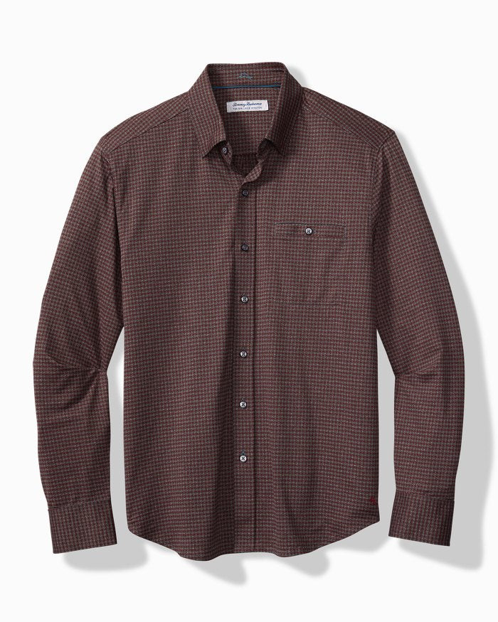 Tommy Bahama San Sebastian Check Islandzone Sport Shirt in Pinot Noir