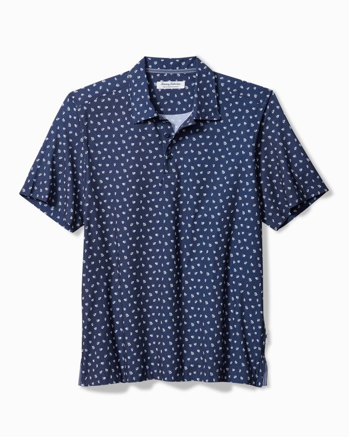 Tommy Bahama Coast Deco Palms Islandzone Polo in Bering Blue