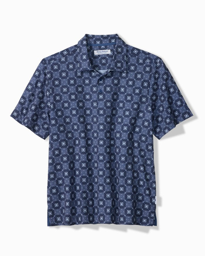 Tommy Bahama Barcelo Tiles Islandzone Polo in Eclipse