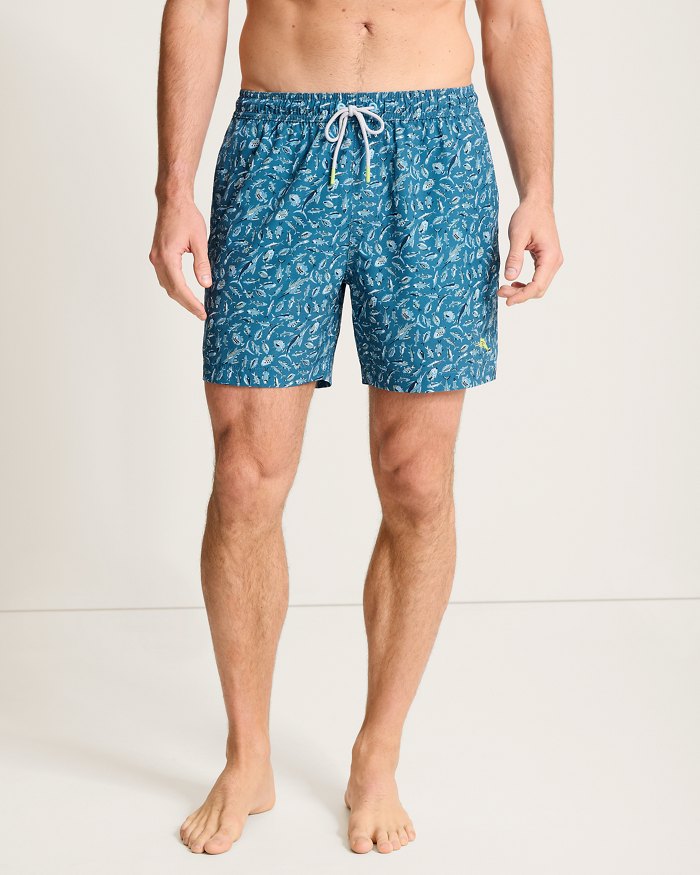 Tommy Bahama Naples Night Schooled 6" Swim Trunks in Kingfish