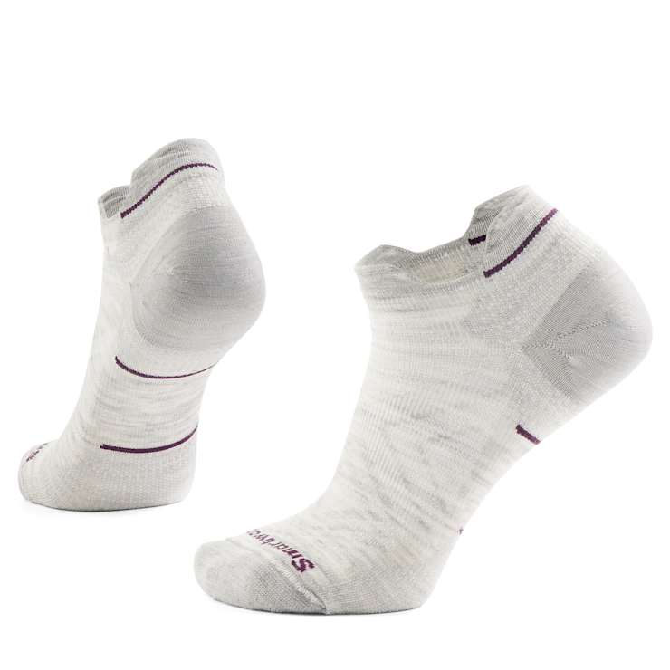 Womens Smartwool Run Zero Cushion Low Ankle Socks in Ash