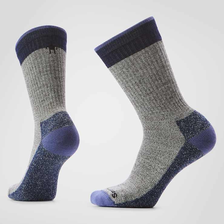 Smartwool Mens Everyday Rollinsville Crew Socks in Fossil-Navy